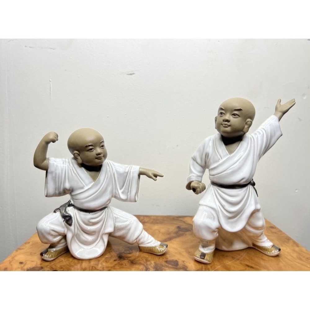 yixing zisha pottery Carved Buddhism temple buddhist monk Warrior Monk statue